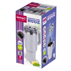 Stainless Steel & Plastic Thermos Cup 1.2L HUGE Lamart LT4086 White Grey