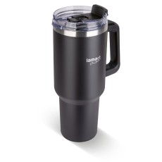 Stainless Steel & Plastic Thermos Cup 1.2L HUGE Lamart LT4088 Black