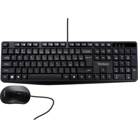 Yenkee YKM 1007CS Set Wired Keyboard and Mouse with Adjustable DPI and Full Size Keyboard Black