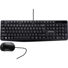Yenkee YKM 1007CS Set Wired Keyboard and Mouse with Adjustable DPI and Full Size Keyboard Black