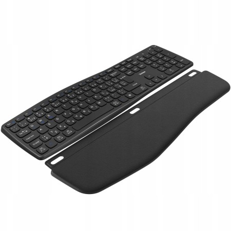 Yenkee YKB 2100CS Wireless Ergonomic Keyboard with Silent Keys and Detachable Palm Rest up to 250hrs of Operation Black