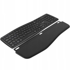 Yenkee YKB 2100CS Wireless Ergonomic Keyboard with Silent Keys and Detachable Palm Rest up to 250hrs of Operation Black
