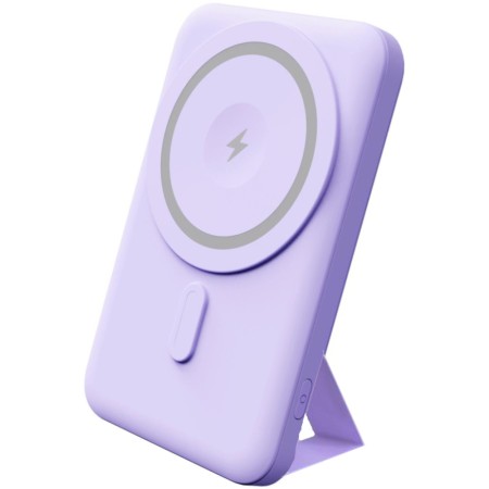 Power Bank Yenkee YPB 501 5000mAh 15W 3A MagSafe Wireless Charging and 1xUSB-C PD20W Port, LED Battery Indicator Purple
