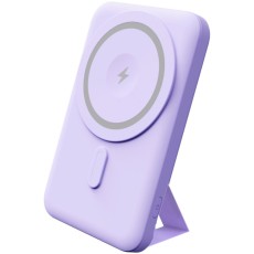 Power Bank Yenkee YPB 501 5000mAh 15W 3A MagSafe Wireless Charging and 1xUSB-C PD20W Port, LED Battery Indicator Purple