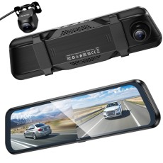 Rearview Mirror Mounted Cam Hoco DV16 1080p Full HD Camera 140° 9.66" Touch Screen Display and 720p 120° Rear View Camera
