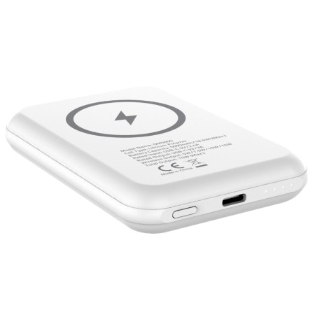 Power Bank Energizer QM5000 5000mAh 15W Fast Charge with 1xUSB-C and Wireless Charging 15W LED Battery Display White