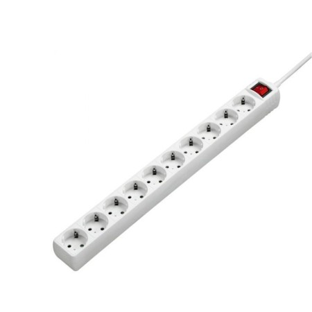 Power Strip Hama with 10 Suko Sockets and On/Off Switch 3m Cable White Max 3500W