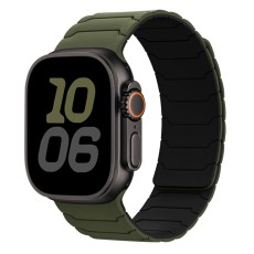 Watchband Hoco WA39 Flex Series 38/40/41/42mm Silicon Strap For Apple Watch series 1/2/3/4/5/6/7/8/9/SE/SE2 Army Green with Black