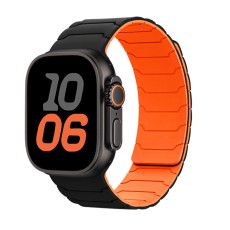 Watchband Hoco WA39 Flex Series 44/45/46/49mm Silicon Strap For Apple Watch series 1/2/3/4/5/6/7/8/9/se/ultra1/ultra2 Black with Orange