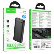 Power Bank Hoco J158A Runner 10000mAh Fast Charge 5V/2A Slim with 2xUSB-A 1xUSB-C 1xMicro USB and LED Battery Indicator Black