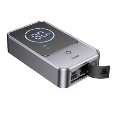 Power Bank Hoco QS7 Source10000mAh PD18W QC with 2xUSB-A and 1xUSB-C Ports LED Battery Display and Emergency Car Battery Attachment 800A Silver