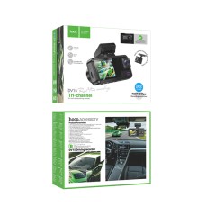 Windshield Cam Hoco DV15 720p HD 150mAh Wifi Ultra Wide Angle Lens 140° 2" Display with Rear Camera 480p Supports MicroSD Card up to 128GB Black