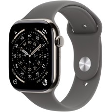 Apple Watch Series 11 5G (2025) Aluminum 42mm GPS eSIM NFC IP6X  Aluminum Case Natural with Stone Grey Sport Band