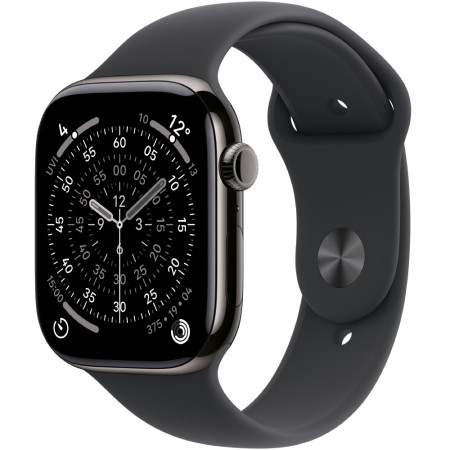 Apple Watch Series 11 5G (2025) Aluminum 42mm GPS eSIM NFC IP6X Aluminum Case Slate with Black Sport Band