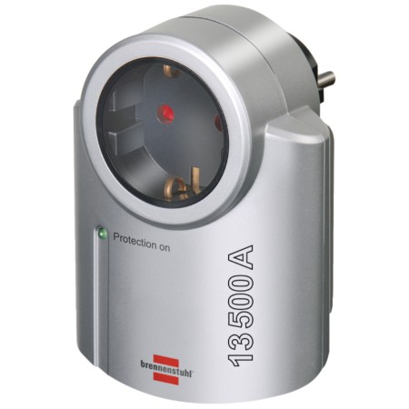 Adapter Brennenstuhl with 1 Socket 230V Protection Indicator and Overvoltage Protection up to 13.500A  Silver