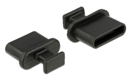 DELOCK κάλυμμα προστασίας για θύρα USB-C 64015 με λαβή, μαύρο, 10τμχ