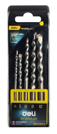 DELI σετ τρυπάνια DH-JGZ005-ED1 για μπετόν, 4-10mm, 5τμχ