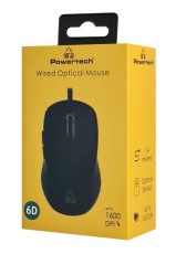 POWERTECH ενσύρματο ποντίκι PT-1290, οπτικό, έως 1600DPI, μαύρο