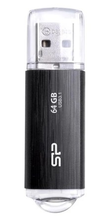 SILICON POWER USB Flash Drive Blaze B02, 64GB, USB 3.2, Μαύρο