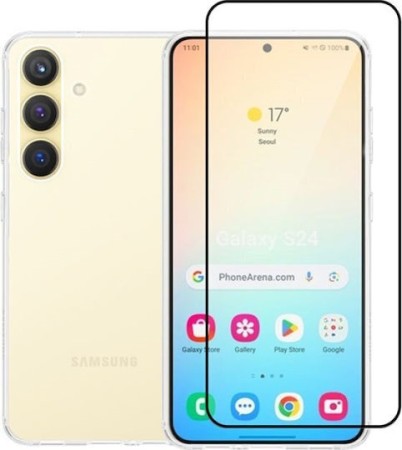 Vivid Set Gelly Case + Full Face Tempered Glass Samsung Galaxy S24+ Black