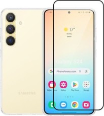 Vivid Set Gelly Case + Full Face Tempered Glass Samsung Galaxy S24+ Black