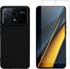 Vivid Set Matte Case Black + Tempered Glass Xiaomi Poco X6 Pro 5G