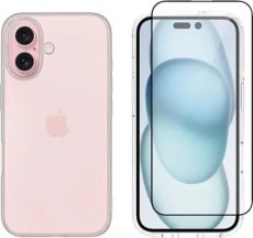 Vivid Set Gelly Case + Full Face Tempered Glass Apple iPhone 16 Black