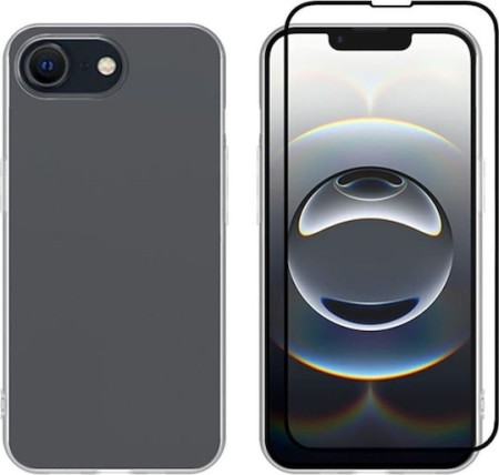 Vivid Set Gelly Case + Full Face Tempered Glass Apple iPhone 16e Black